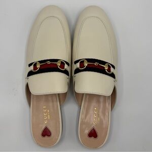 NEW NIB Gucci Mystic White Blue Red Web Princetown Backless Slipper Mules EU 42